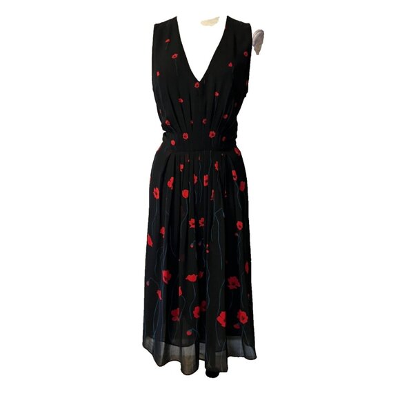 Anne Klein Black and Red Floral Dress - Picture 2 of 11
